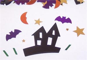 Haunted House Shaped Confeti, Bat Confetti
