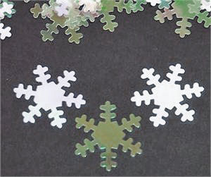 Iridescent and White Snowflake Confetti