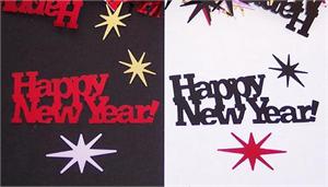 Black and Red Happy New Year Confetti