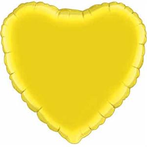 Yellow Heart Shaped Balloon, Mylar