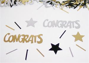 Gold and Silver Graduation Confetti