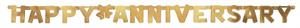 Jointed Gold Happy Anniversary Banner