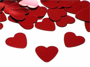 Metallic Red Heart Confetti by the pound or packet
