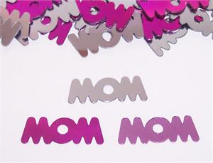 Mom Confetti, Pink and Silver Mom Confetti