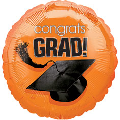 Orange Graduation Balloon