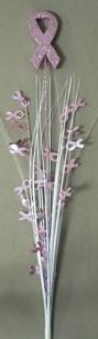 Pink Breast Cancer Ribbon Centerpiece Spray
