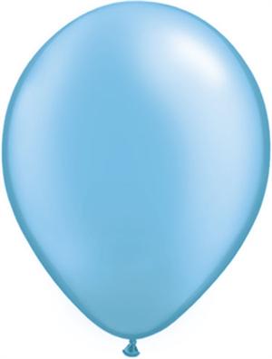 Pearl Azure Blue Latex Balloons, 100 Count