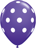 Purple Violet Polka Dot Balloons, 11" latex
