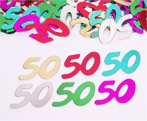 Number 50 Confetti Multi