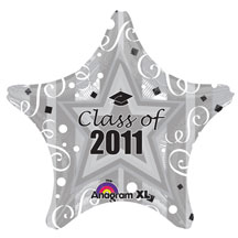 Silver 2011 Graduation Balloons, Mylar