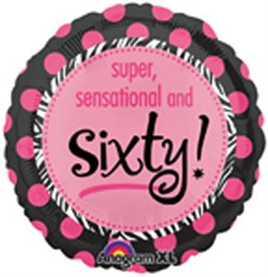 Pink and Chocolate Brown 60th Birthday Balloon