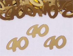 Gold number 40 confetti