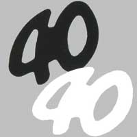 Black and white number 40 confetti Black and white number 40 confetti