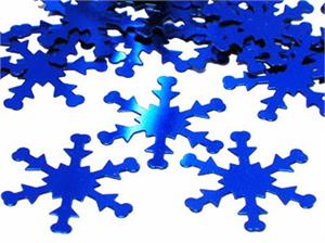 Metallic Blue Snowflake Confetti