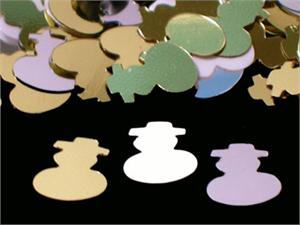 Snowman Confetti, Silver, Gold and White Snomen