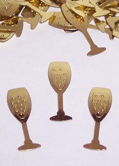 Champagne Glass Confetti, Gold