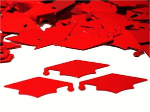 Red Graduation Confetti Shaped like Grad Caps
