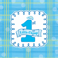 Blue 1st Birthday Napkin, Baseball Theme