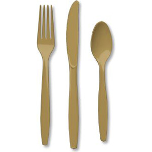 Plastic Gold Forks