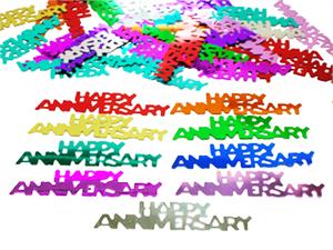Happy Anniversary Confetti, Metallic Bright Colors