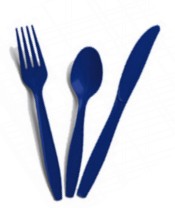 Navy Blue Plastic Spoons