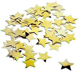 Gold Star Shaped Confetti, 3/16" Metallic