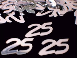 Silver Number 25 Confetti