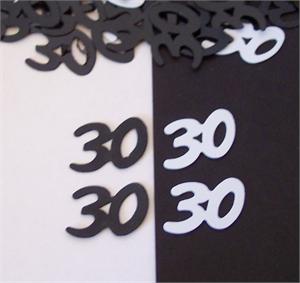 Black and White 30 Shaped Confetti