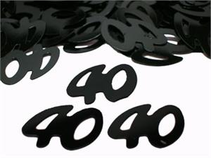 Black number 40 confetti