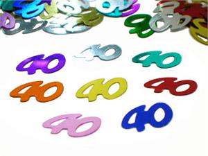 Multi colored number 40 confetti
