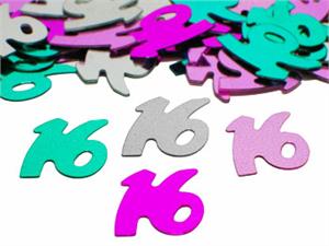 Pastel Number 16 Confetti
