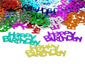 Happy Birthday Confetti, Metallic Multi-Colored