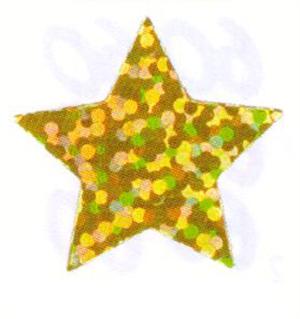 Gold Star Confetti, Prismatic Gold Prisma 3/4" Star Confetti, Holograpic Disco Style