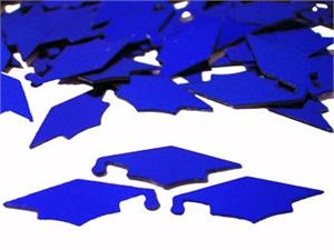 Blue Graduation Cap Confetti