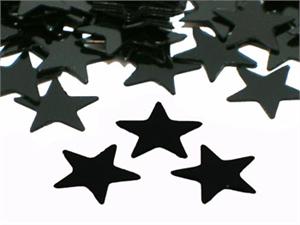 Black Star Confetti, Plastic, 3/16"