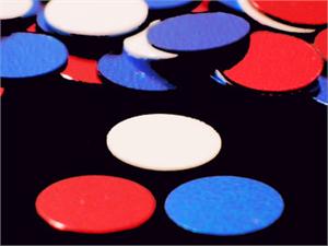 Red, white and blue round confetti