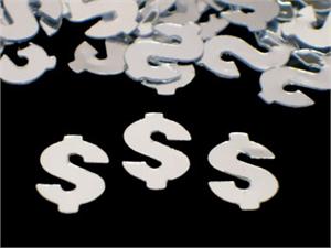 Silver Confetti Dollar Signs