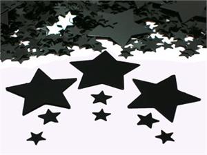 Black Star Confetti, Assorted Sizes Stars