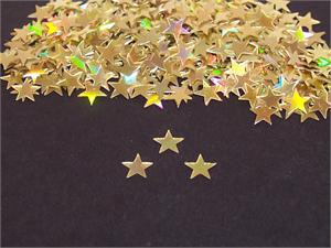 Gold Star Confetti, Prismatic .5 inch