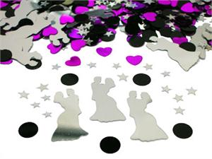 Bride Confetti with fuchsia and black accents