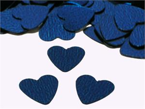 Blue Heart Confetti, Navy Blue 1/4" Metallic Confetti Hearts