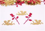 Gold Cupid Confetti, Red Rose Confetti