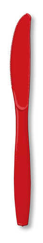 Red Plastic Knives, 24 count