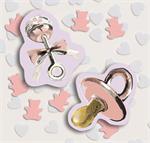 Baby Girl Confetti, Pacifier, Rattle and Teddy Bears