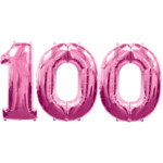 Pink Number 100 Balloon, 34