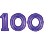 Purple Number 100 Balloon, 40