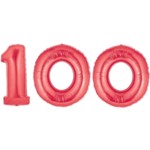 Red Number 100 Balloon, 40