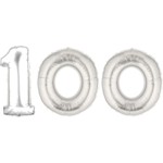 Silver Number 100 Balloon, 40"