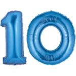 Large Blue Number 10 Balloons, Large Number Balloons are 