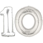 Silver Number 10 Balloons, 40